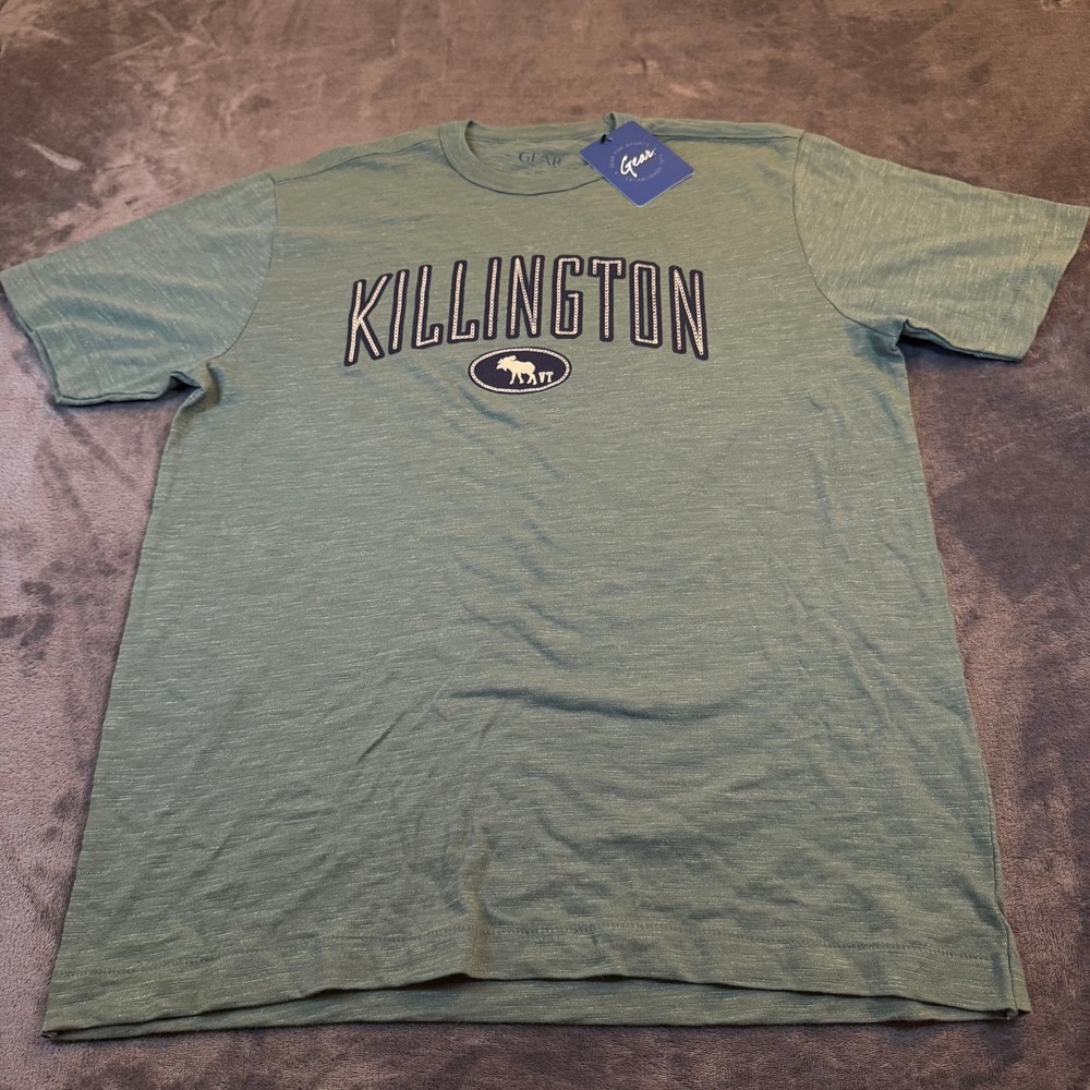 Gear Killington VT Graphic T Shirt Mens Large Green Slub Knit Short Sleeve NWT